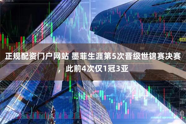 正规配资门户网站 墨菲生涯第5次晋级世锦赛决赛，此前4次仅1冠3亚